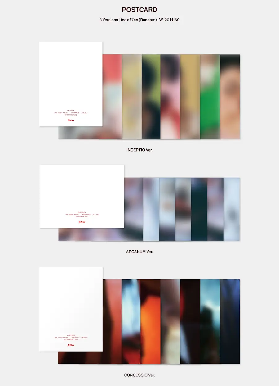ENHYPEN 2nd Album ROMANCE UNTOLD (INCEPTIO ARCANUM CONCESSIO Version) postcard