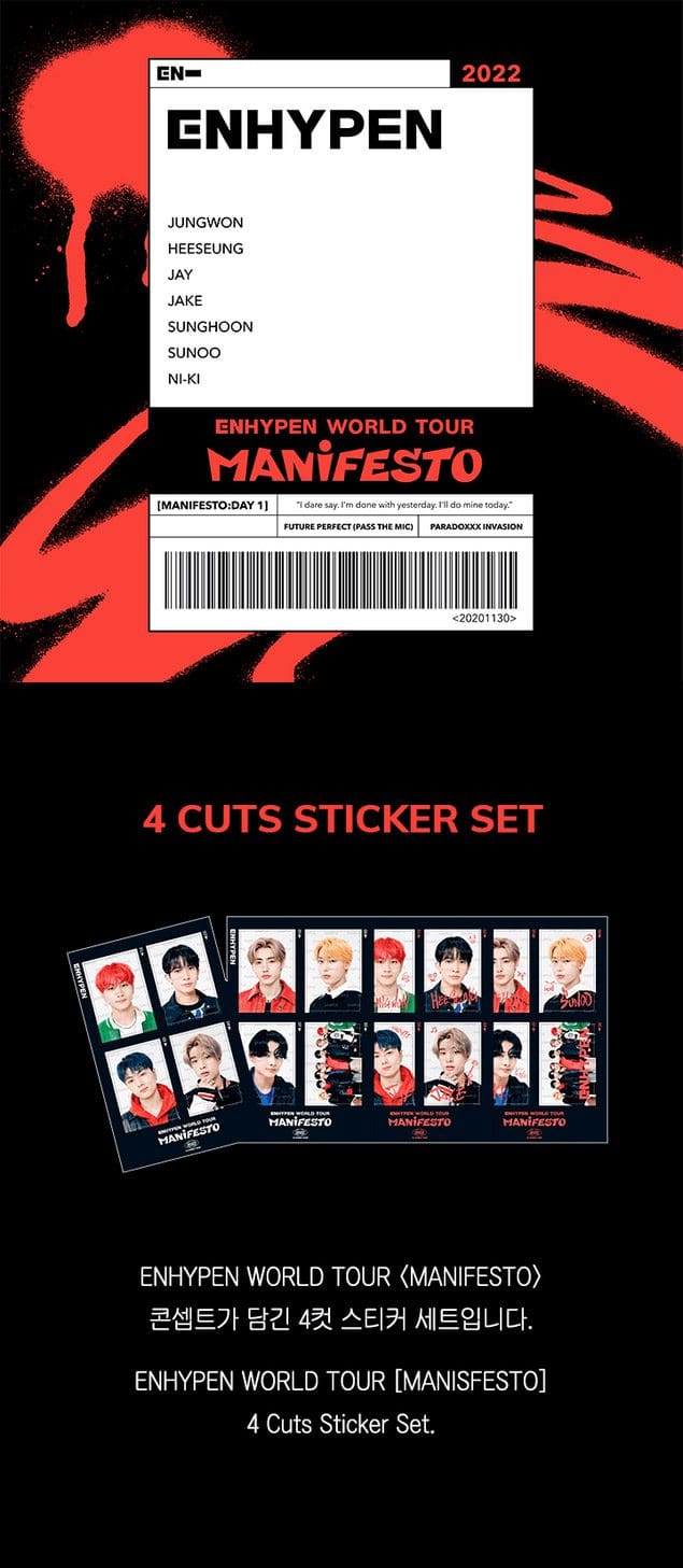 ENHYPEN MANIFESTO - 4 Cuts Sticker Set
