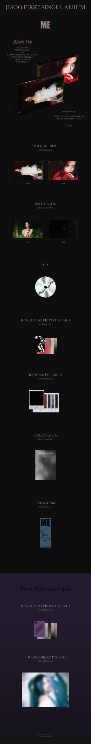 JISOO - 1st Single Album "ME" (Red / Black Ver.) content