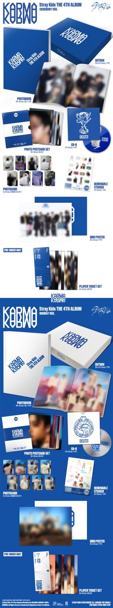 Stray Kids 4th Full Album [KARMA] (CEREMONY Ver. / HOORAY Ver.) content