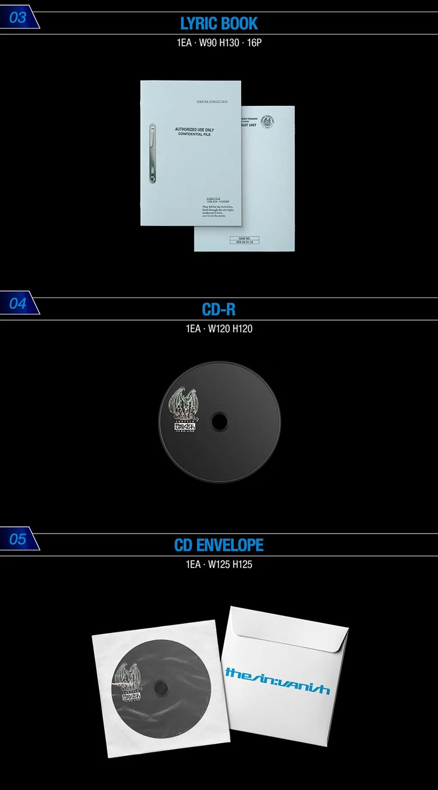 ENHYPEN 7th Mini Album THE SIN VANISH (STORM Ver.) lyric cd envelope