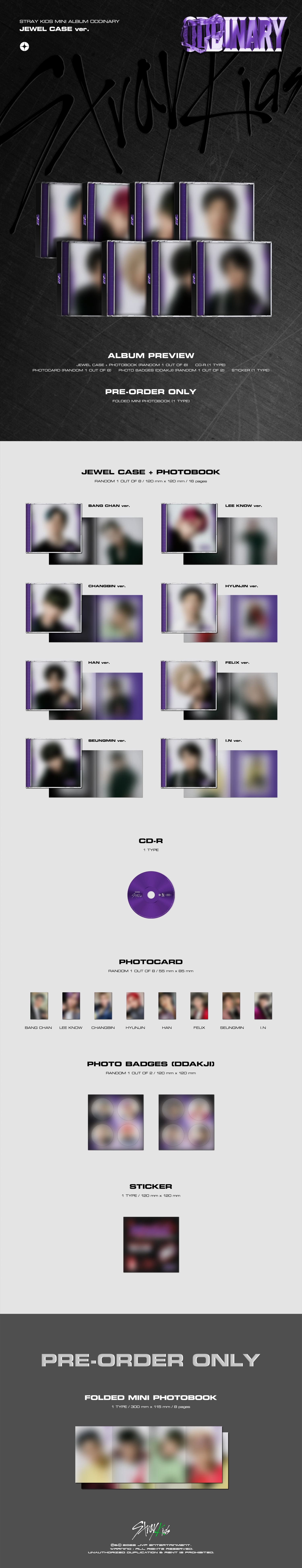 Stray Kids ODDINARY (JEWEL CASE Ver.): inhoud