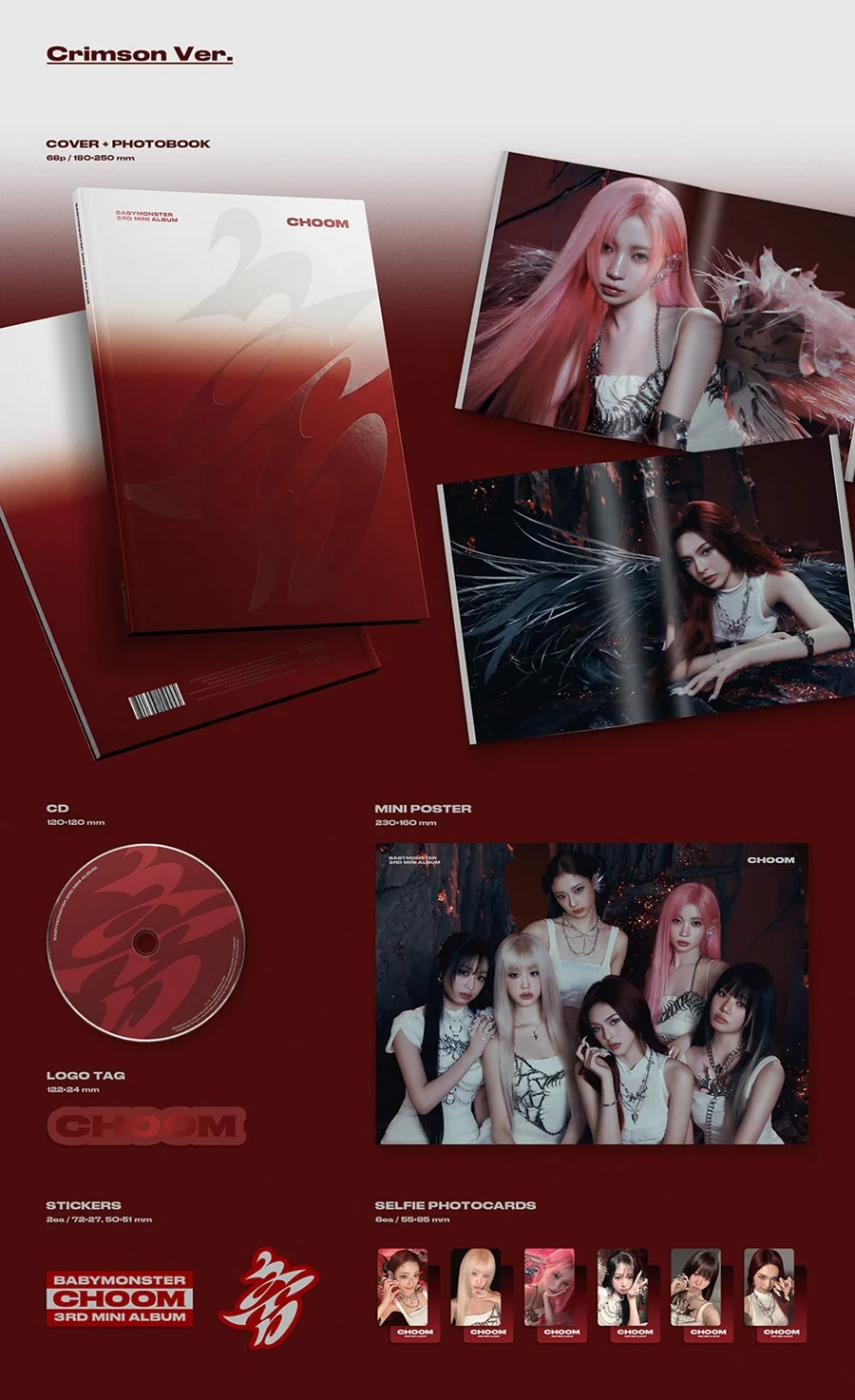 BABYMONSTER 3rd Mini Album - CHOOM (Crimson Ver.)