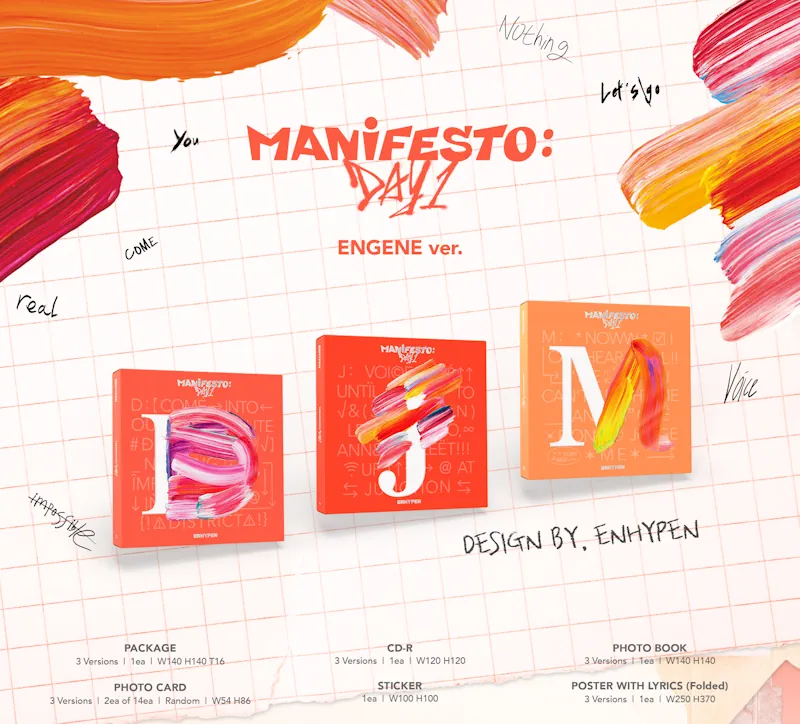 ENHYPEN 3rd Mini Album - MANIFESTO DAY 1 (Engene ver.) content