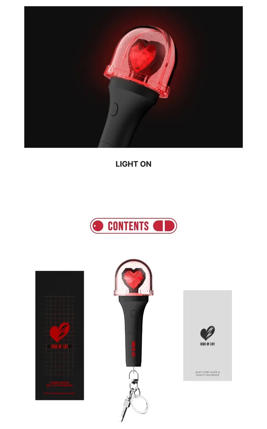 KISS OF LIFE Official Mini Light Keyring contents