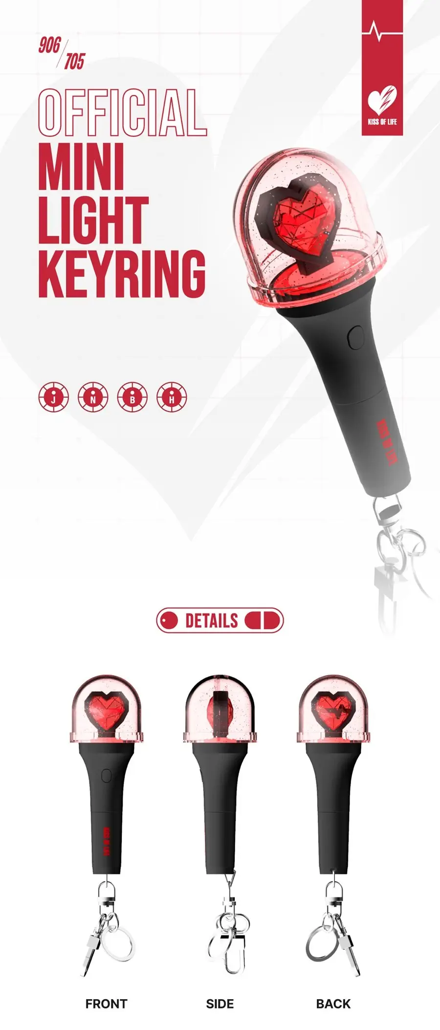 KISS OF LIFE Official Mini Light Keyring details