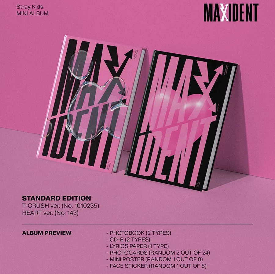 Stray Kids 7th Mini Album - MAXIDENT (T-CRUSH ver., Heart ver.) details