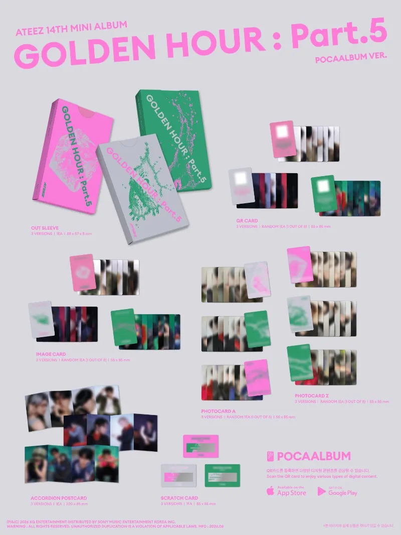 ATEEZ 14th Mini Album - GOLDEN HOUR Part.5 (POCAALBUM) content