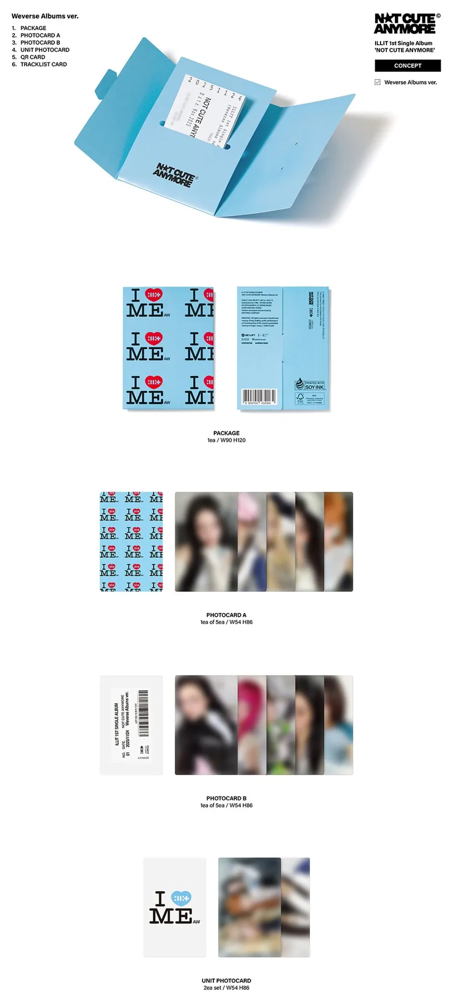 ILLIT 1st Single Album - NOT CUTE ANYMORE (Weverse Ver.) photocards