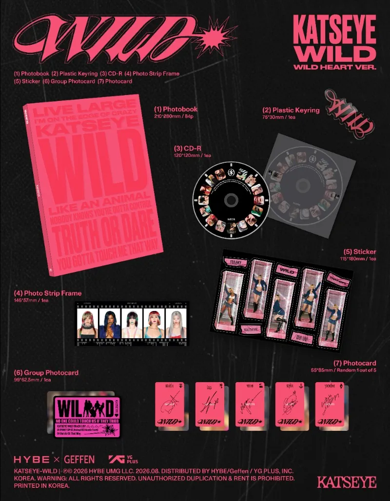 KATSEYE 3rd EP Album - WILD (Wild heart Ver.) content