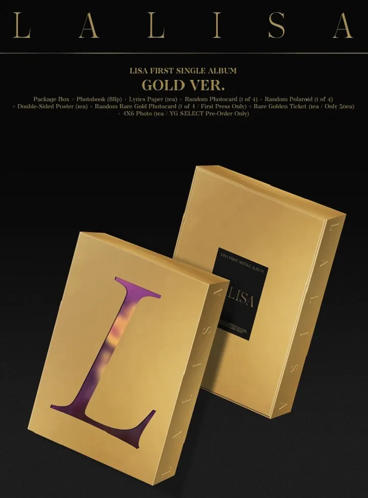 LISA 1st Single Album - LALISA gold version front