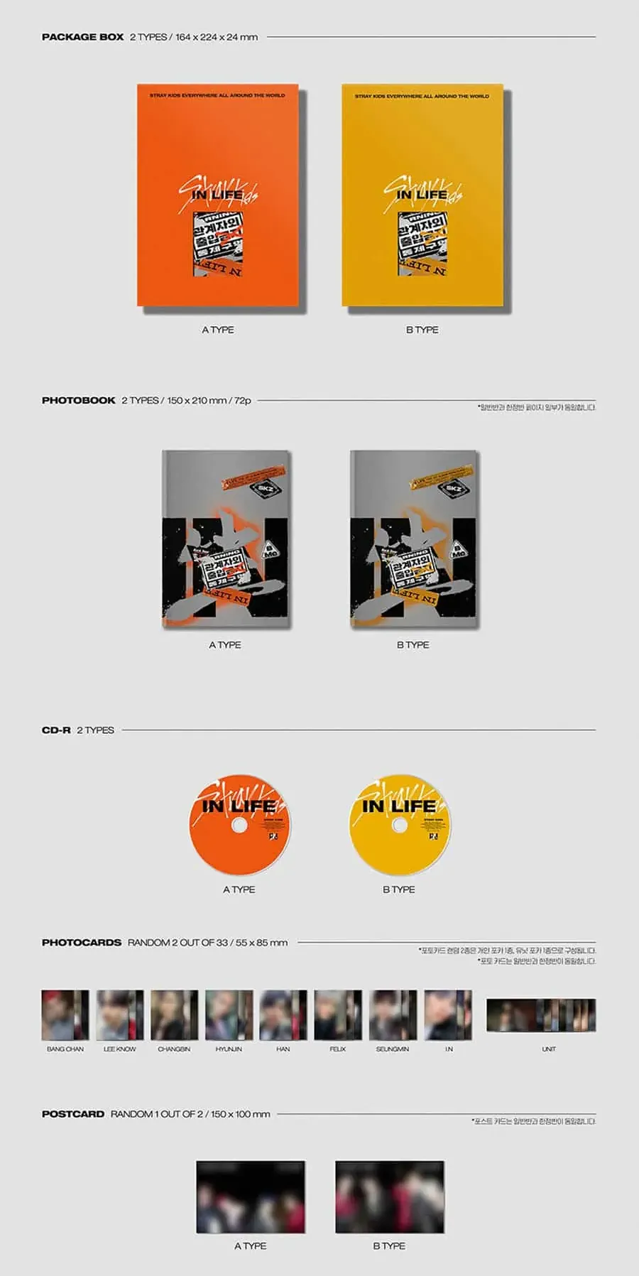 content of Stray Kids 1st Album - In Life