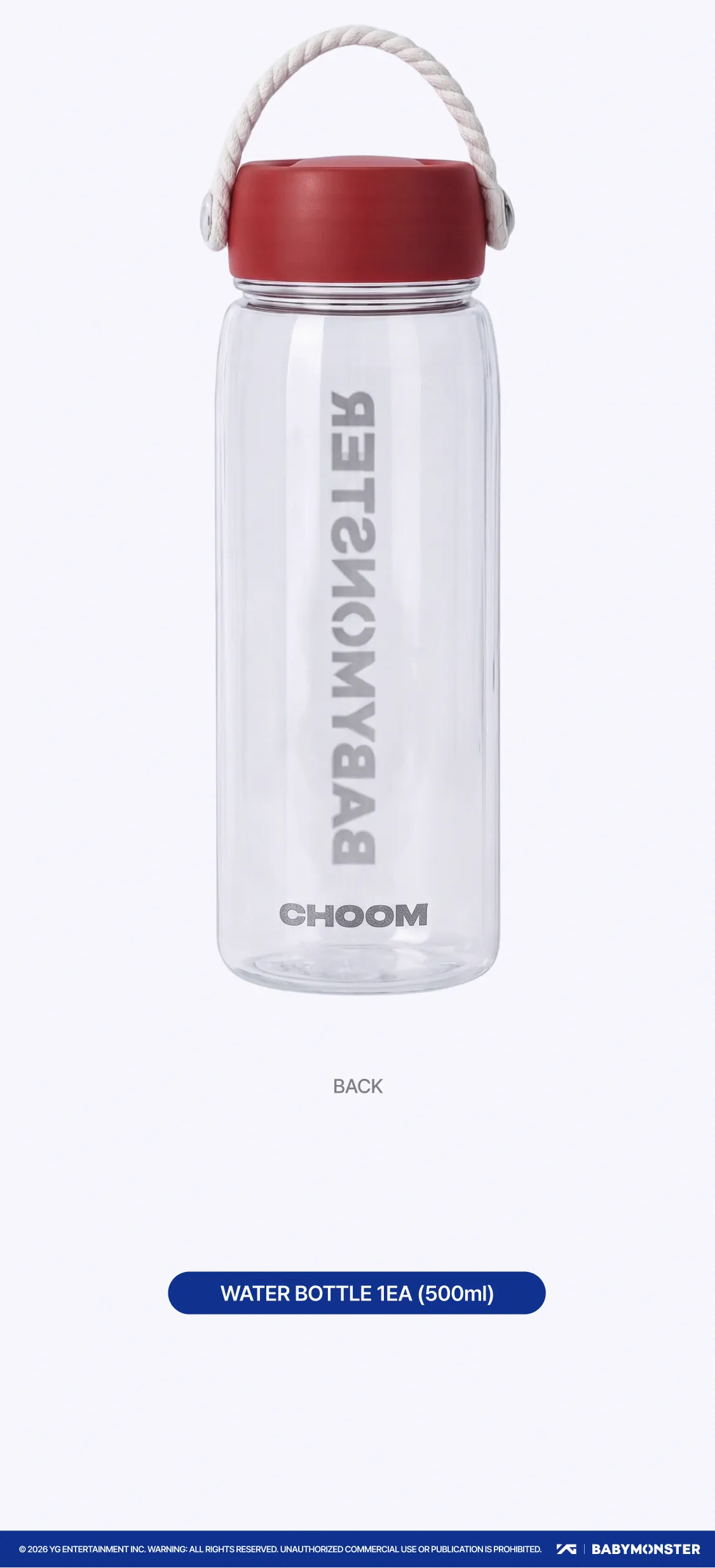 BABYMONSTER Water Bottle - CHOOMTOUR back view