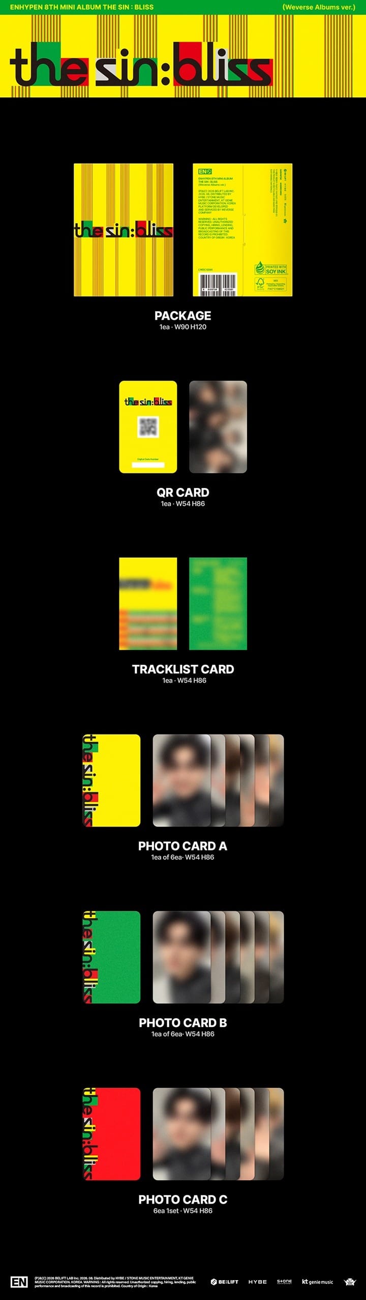 ENHYPEN 8th Mini Album - THE SIN BLISS (Weverse Albums ver.) contents