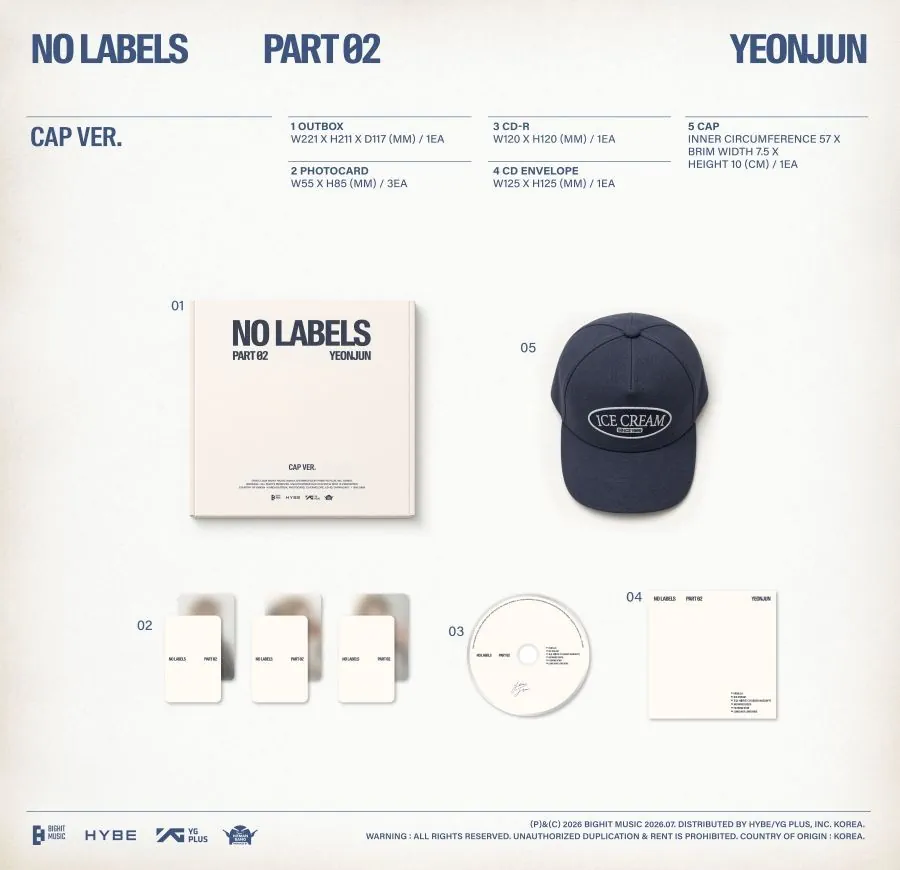 YEONJUN 2nd Mini Album - NO LABELS PART 2 (Cap Version) content