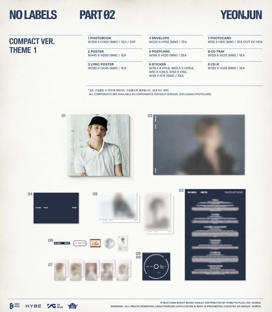 YEONJUN 2nd Mini Album - NO LABELS PART 2 (Compact Version) theme 1 content