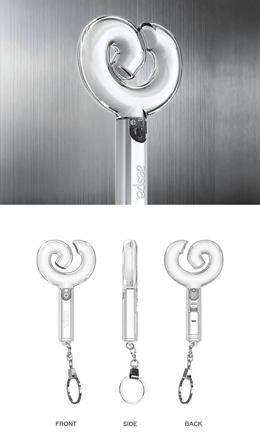 aespa Offical Mini Fanlight Keyring Ver. 2 all sides
