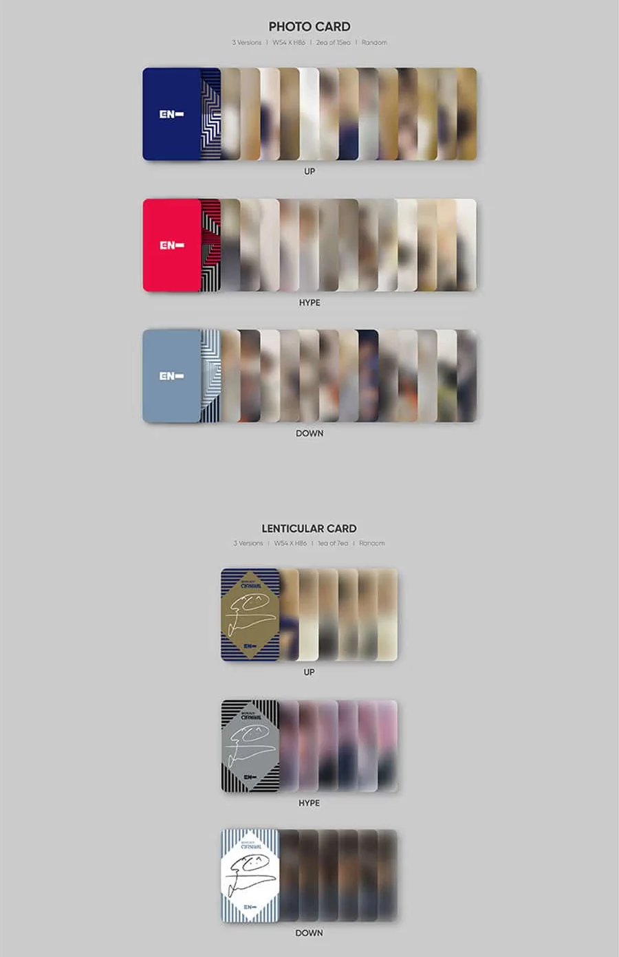 ENHYPEN 2nd Mini Album - BORDER CARNIVAL contents photocard and lenticular card