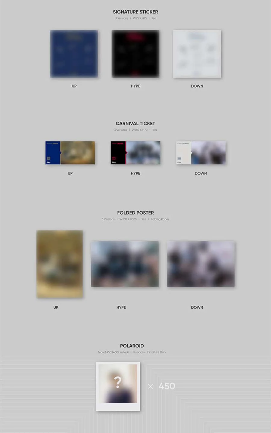 ENHYPEN 2nd Mini Album - BORDER CARNIVAL contents sticker ticket poster polaroid