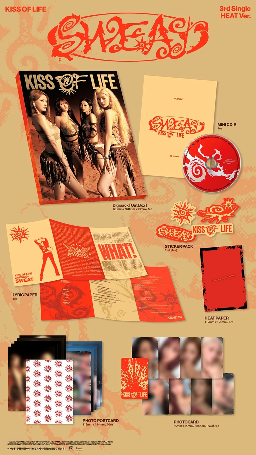 KISS OF LIFE 3rd Mini Album - Sweat (HEAT Ver.) contents