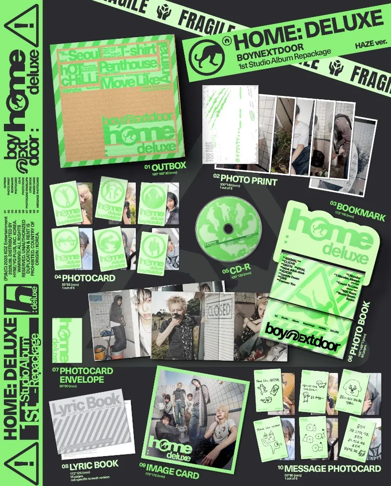 BOYNEXTDOOR 1st Studio Album Repackage - HOME DELUXE (HAZE Ver.) contents