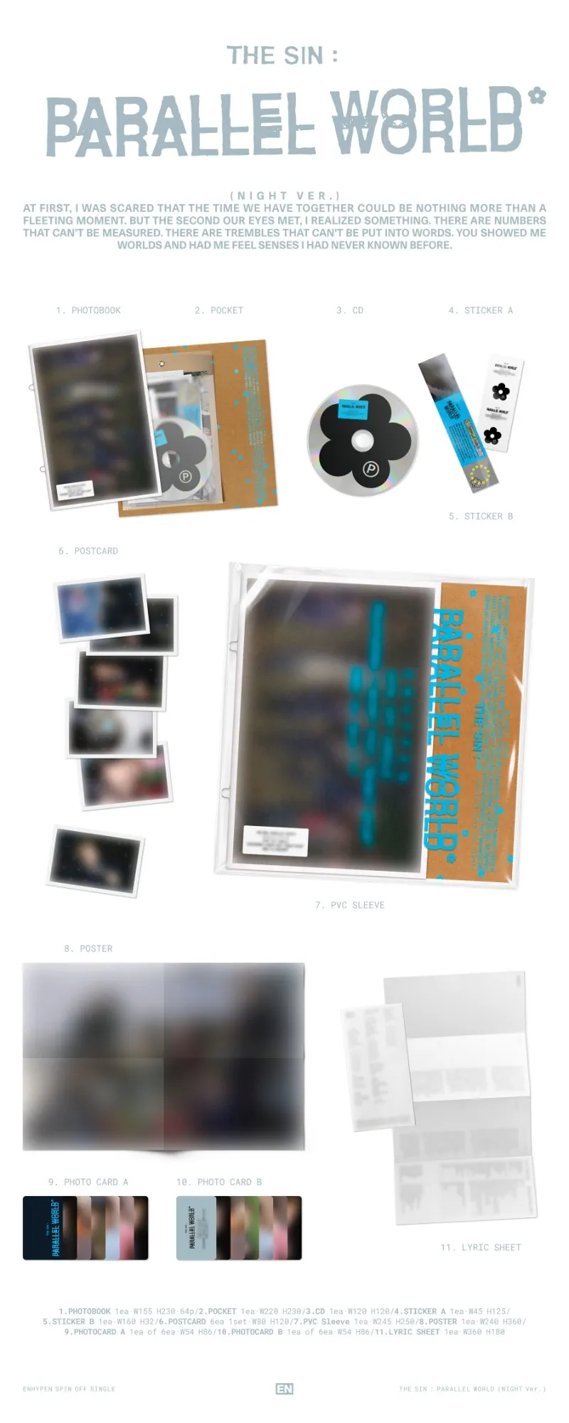 ENHYPEN THE SIN : PARALLEL WORLD (NIGHT Ver.): inhoud