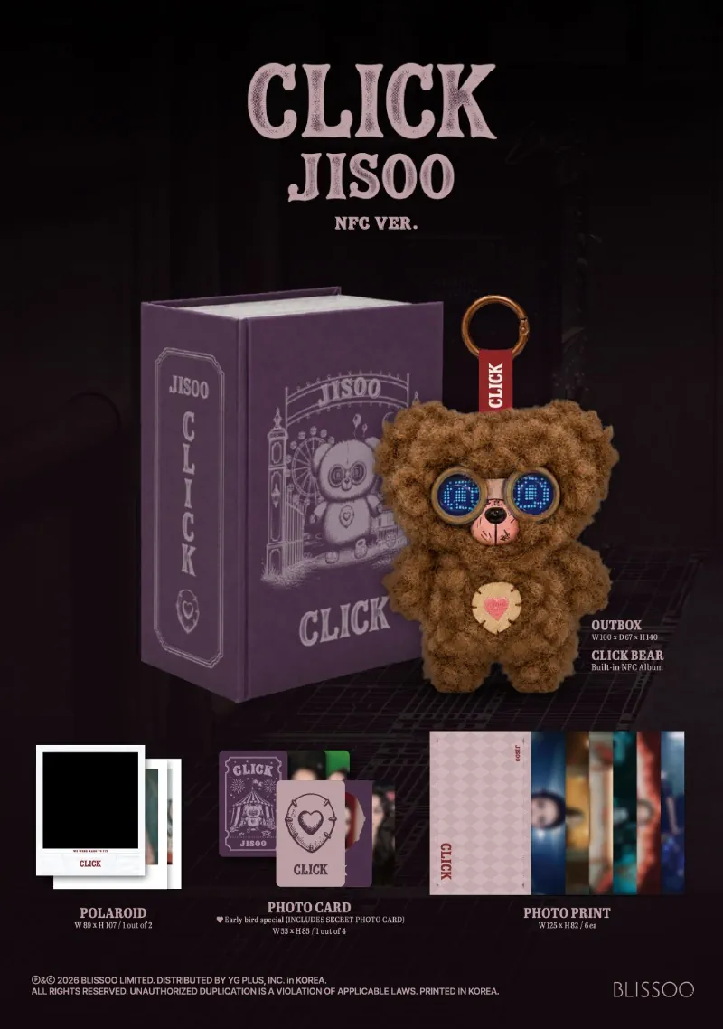 JISOO Single Album - CLICK (CLICK BABY BEAR NFC Ver.) content