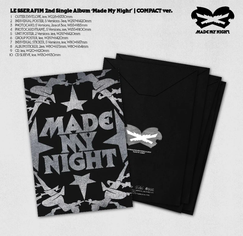 LE SSERAFIM 2nd Single Album - Made My Night (Compact Ver.) front