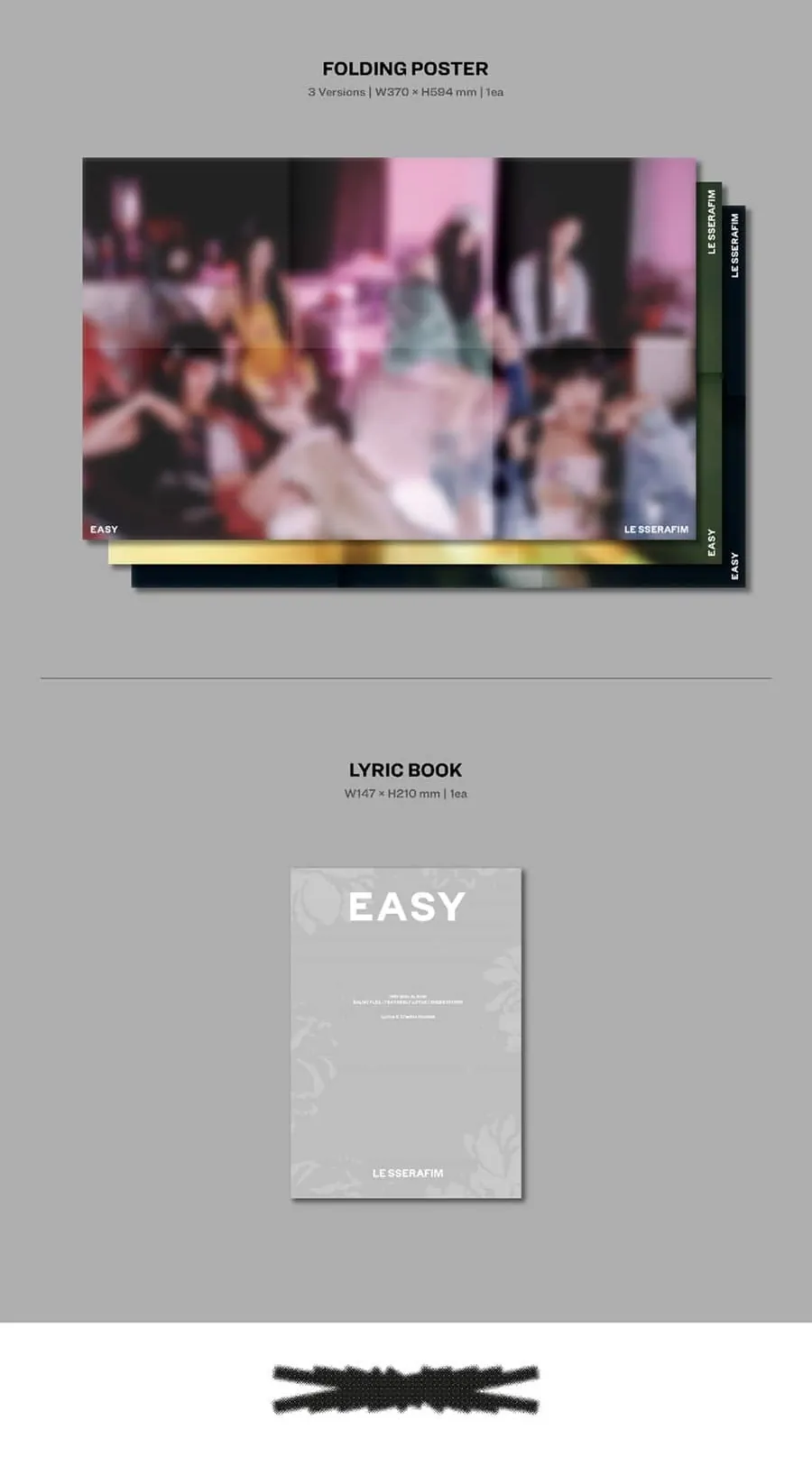 LE SSERAFIM - 3rd Mini Album [EASY] folding poster and lyric book
