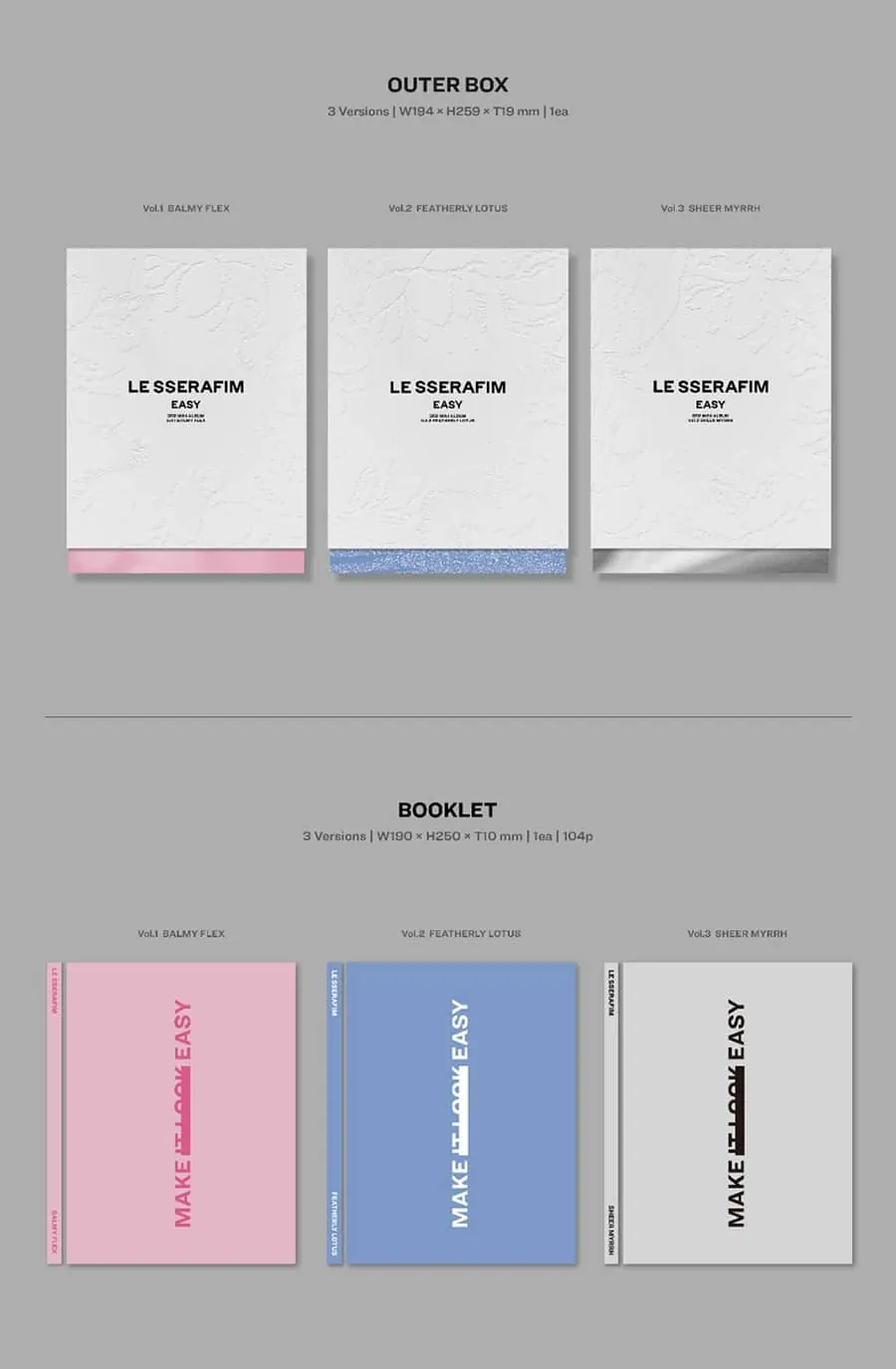 LE SSERAFIM - 3rd Mini Album [EASY] outer box and booklet